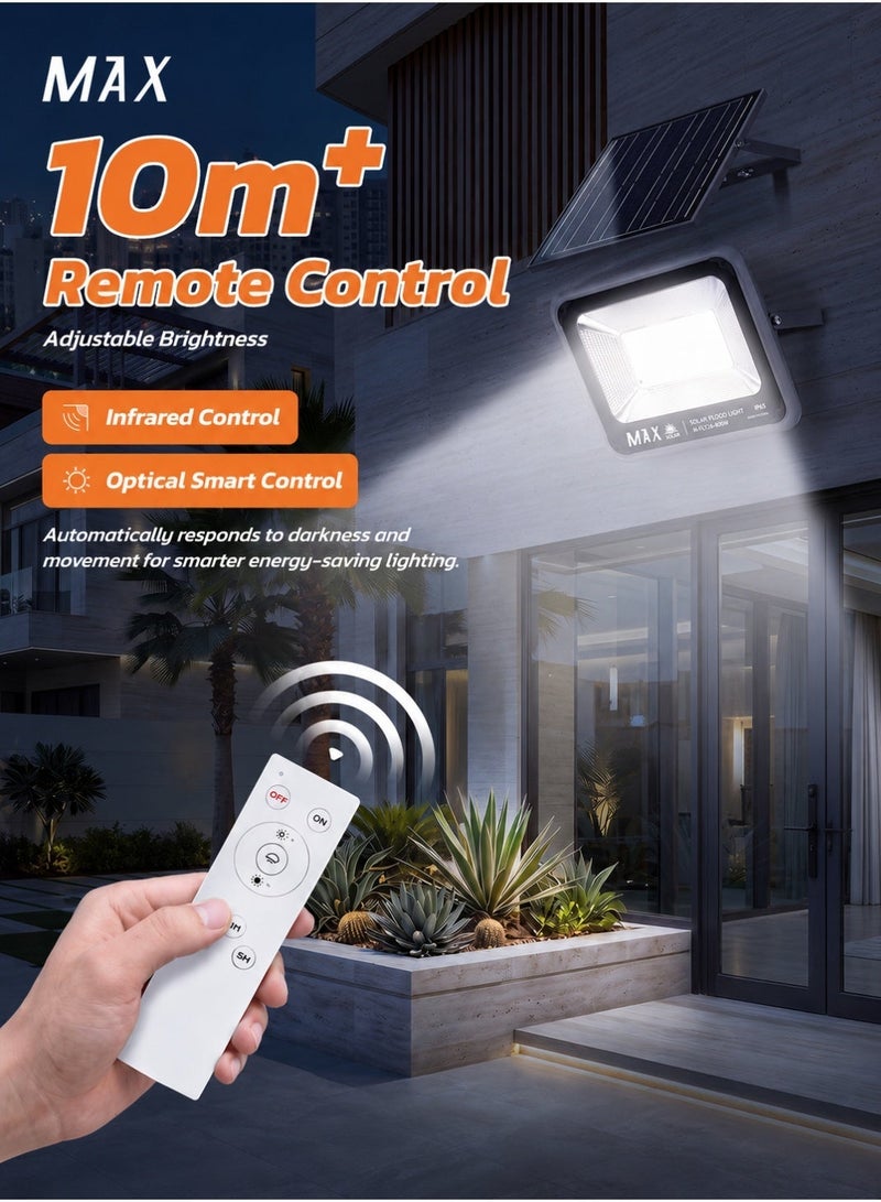 Max 6500K High Brightness 800W Solar Flood Light with Remote Control, IP65 Waterproof Outdoor Solar Wall Light, 20W Solar Panel, 15Ah LiFePO4 Battery, Auto Sensor Security Light for Villa, Garden & Yard - Image 5