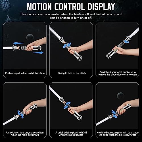 ELESKOCO Xenopixel Lightsaber Motion Control Luke Dueling Light Sabers with 34 Sound Fonts  Custom Fonts  Smooth Swing Infinite Color Changing Luke Sabers Preminum Aluminum Hilt for Adults - Image 5