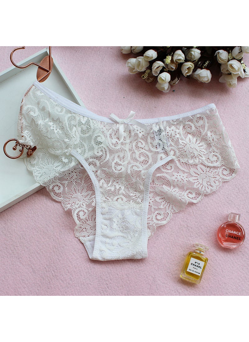 Generic - Plus Size Lace Panties Low Waist Thong Black - Image 1