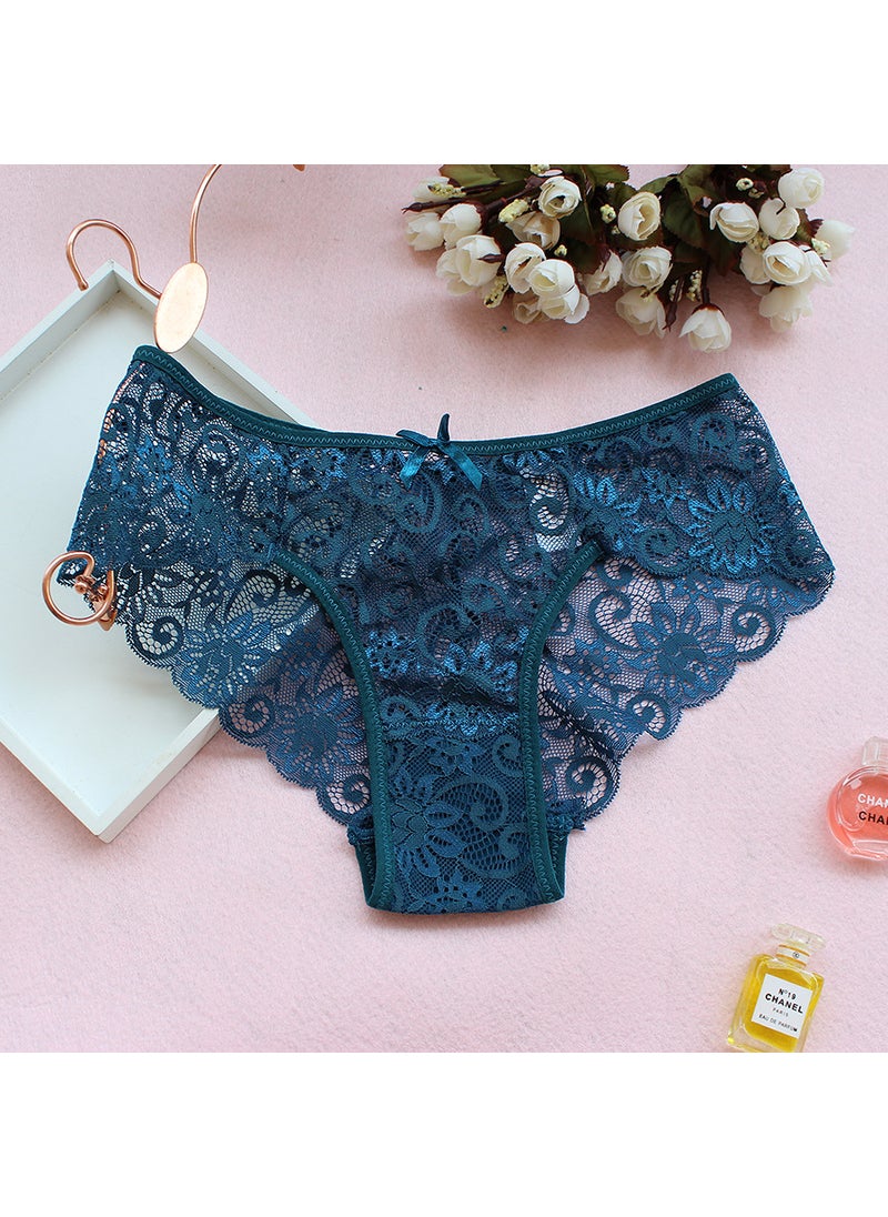 Generic - Plus Size Lace Panties Low Waist Thong Black - Image 1