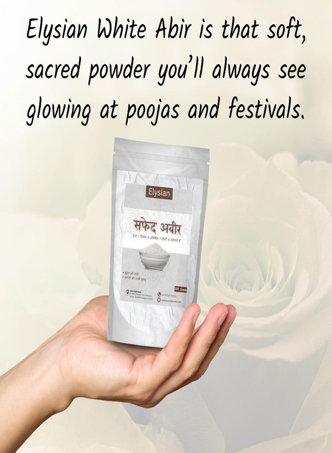 Elysian White Abir Powder 100g for Daily Pooja, Devotional & Festival use Organic & NonToxic White Abir Powder - Image 5