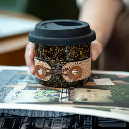 Cormomu Travel Coffee Mug, No Spill Coffee Cups with Lids, Reusable Camping Mugs, To Go Coffee Mug, Ceramic Tumbler for Men & Women, Microwave & Dishwasher Safe, 6.5oz - Image 4
