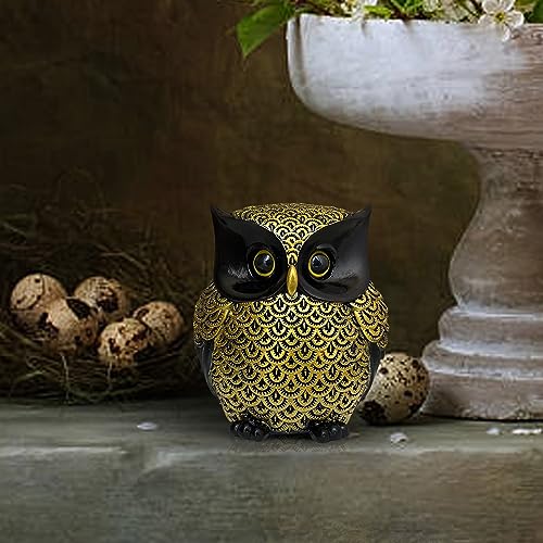 Xtore® Modern Classy Lucky Owl Resin Art Figure Showpiece (Pack of 1, Black and Golden) - Image 5