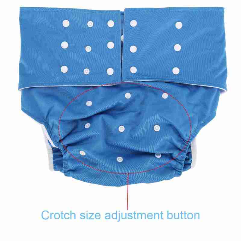 Washable Adult Nappy Deep Blue Waterproof Breathable Lining Adjustable Reusable Diaper - No Side Leakage Fast Drying Nappy for Elderly Disabled Pregnant Adults With Mobility Issues - Image 2