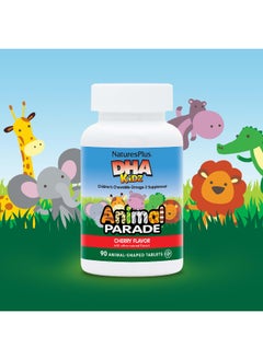Natures Plus NaturesPlus, Animal Parade, DHA Kids, Children's Chewable Omega-3 Supplement, Cherry, 90 Animal-Shaped Tablets  - Image 3