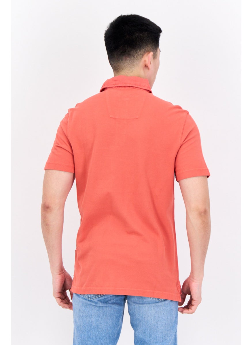 NAUTICA Men Regular Fit Embroidered Logo Short Sleeves Polo Shirt, Red  - Image 3