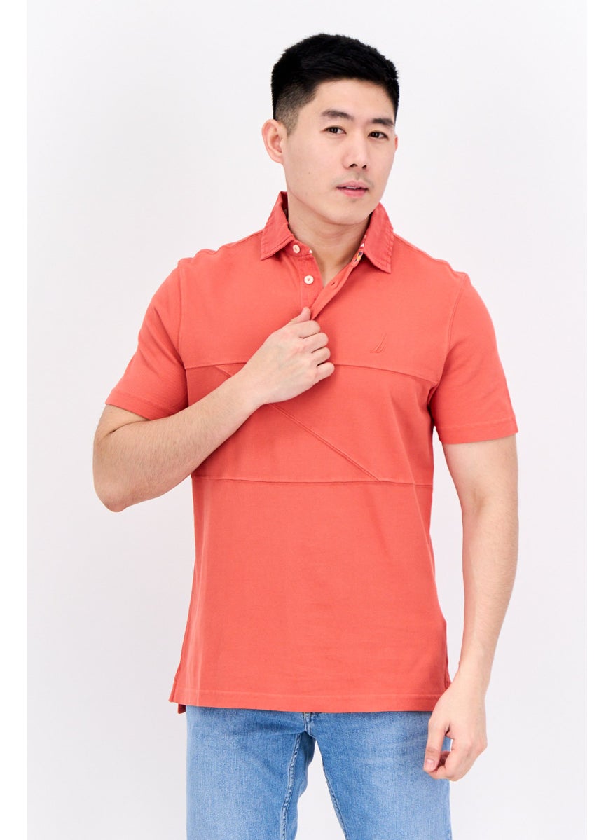 NAUTICA Men Regular Fit Embroidered Logo Short Sleeves Polo Shirt, Red  - Image 1