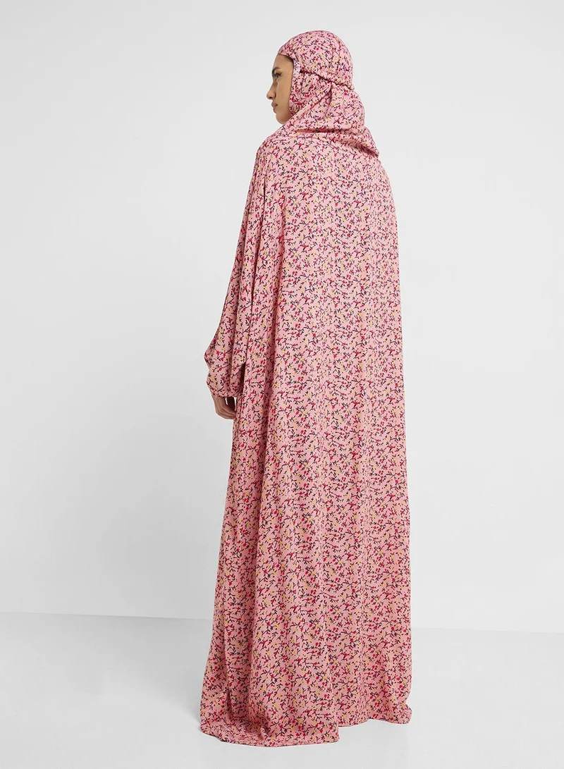 هيا كلوزيت فستان صلاة بأكمام بالون مطبوع