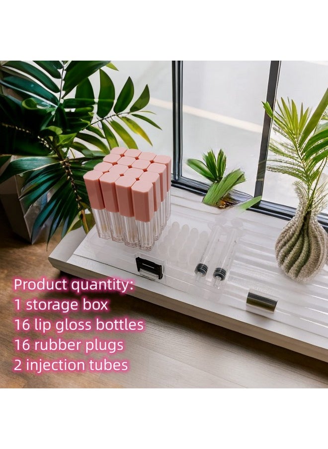 KaiLeQi - Mini Lip Gloss Tubes Empty With Wand Diy Lipgloss Making Kit For Small Businesses Pink Cute Containers Empty Lip Balm Tubes（16Pcs - Image 1