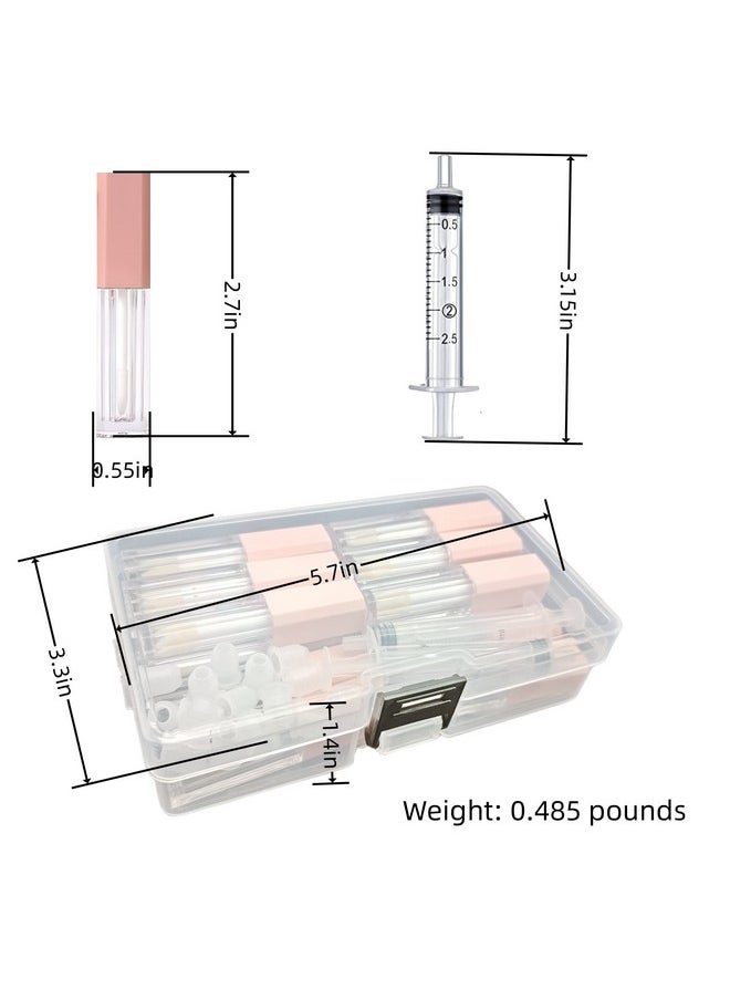KaiLeQi - Mini Lip Gloss Tubes Empty With Wand Diy Lipgloss Making Kit For Small Businesses Pink Cute Containers Empty Lip Balm Tubes（16Pcs - Image 1