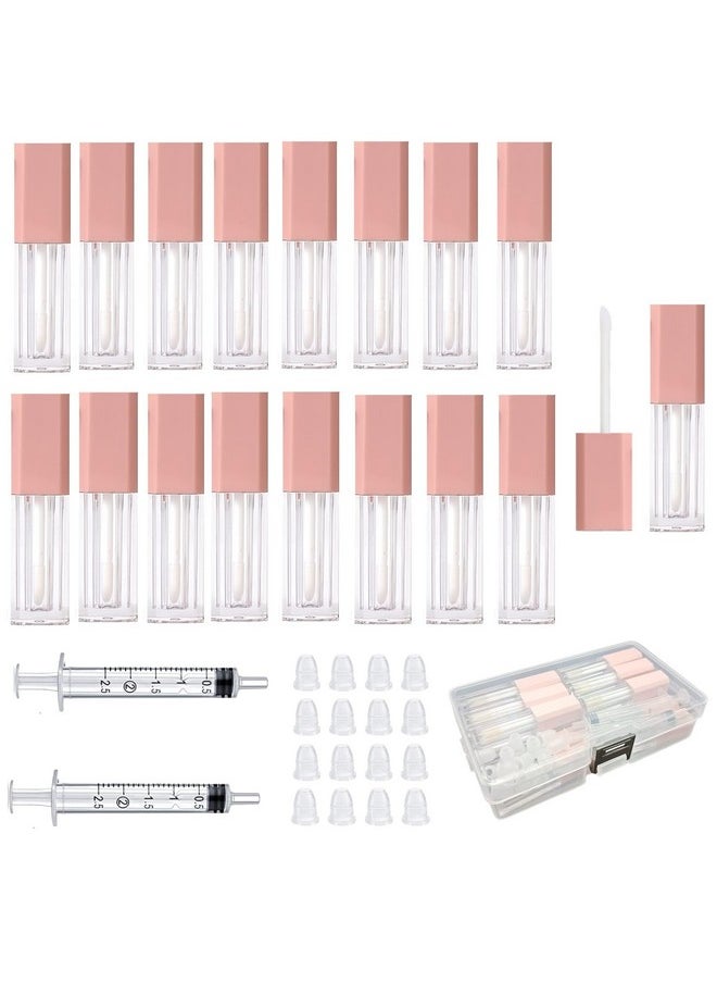 KaiLeQi - Mini Lip Gloss Tubes Empty With Wand Diy Lipgloss Making Kit For Small Businesses Pink Cute Containers Empty Lip Balm Tubes（16Pcs - Image 1