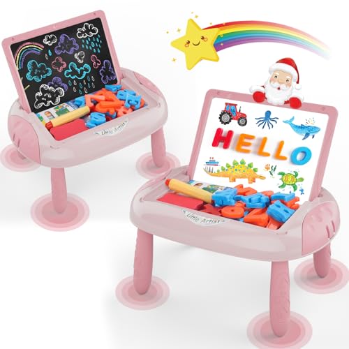 Cokzer Toys for 12 Year Old Girls Toddler Girl Toy with Magnetic Letters and Numbers Learning and Educational Toys for 1 2 Year Old Girls Birthday Pink Red - Image 1