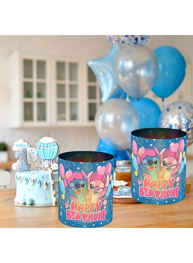 12 birthday candle covers with Stitch cartoon designs, featuring balloons and fireworks patterns, perfect for birthday parties, weddings, and gifts for family and friends! - Image 3