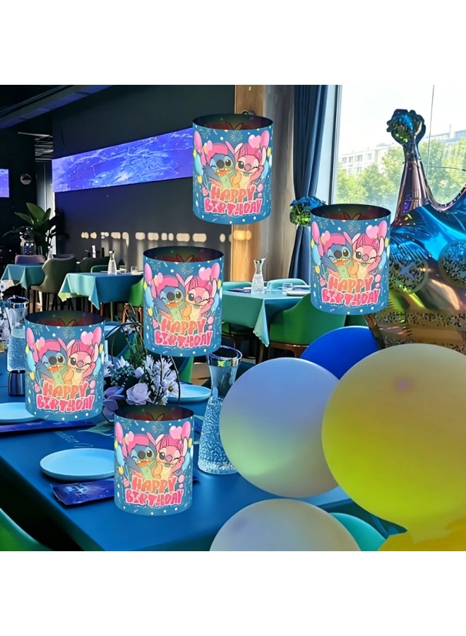 12 birthday candle covers with Stitch cartoon designs, featuring balloons and fireworks patterns, perfect for birthday parties, weddings, and gifts for family and friends! - Image 4