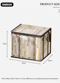 DUNISO 3PCS Collapsible Storage Box, Portable Organizer for Books, Clothing, Toys, Clear PVC Storage Box with Handles and Zipper, Dustproof Book Storage for Students School Home  - Image 4