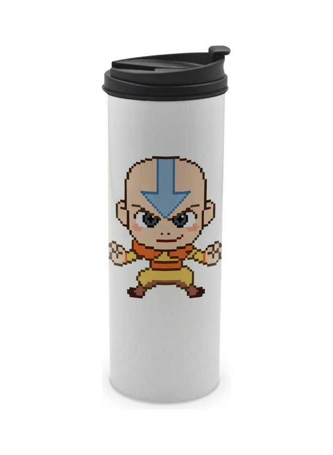 LOUD UNIVERSE White Tumbler Pixel Design Pixel Art Avatar Aang Travel Tumbler White Finish - Image 1