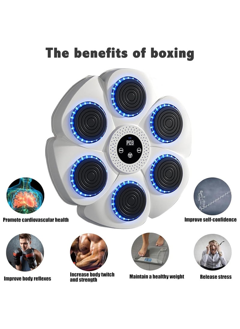 AUTOYSUR Bluetooth Music Boxing Machine,Electronic Intelligent Wall-Mounted Boxing Target with Gloves, Boxing Training Equipment Wall Punching Bag for Kids & Adults Home,Indoor,Gym Workout,white  - Image 5