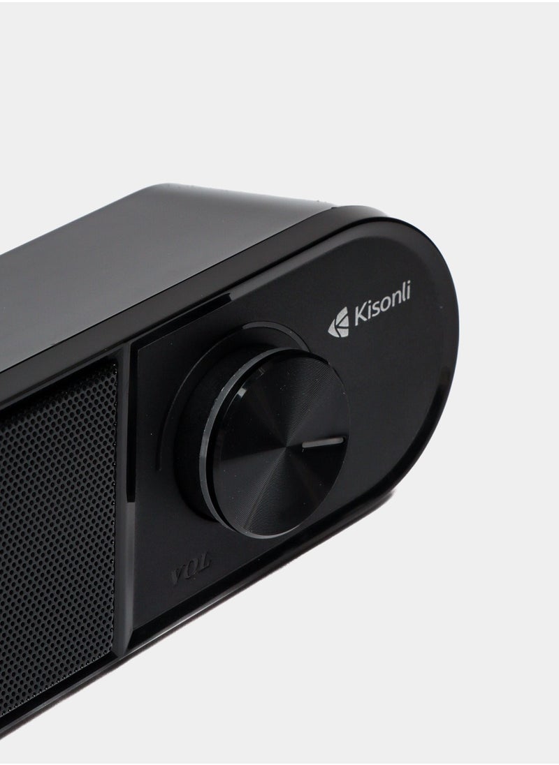 Kisonli - Mini Speaker I-580 ( 3.5W - 5V ) Multimedia Speaker for PC ,Gaming , Music , Studying and Lap Top with USB Powered and Audio Input 3.5 Wired , Colorful RGB , 2.0 Channel Wired Home Theatre , Good Quality , excellent Public choice - Image 1
