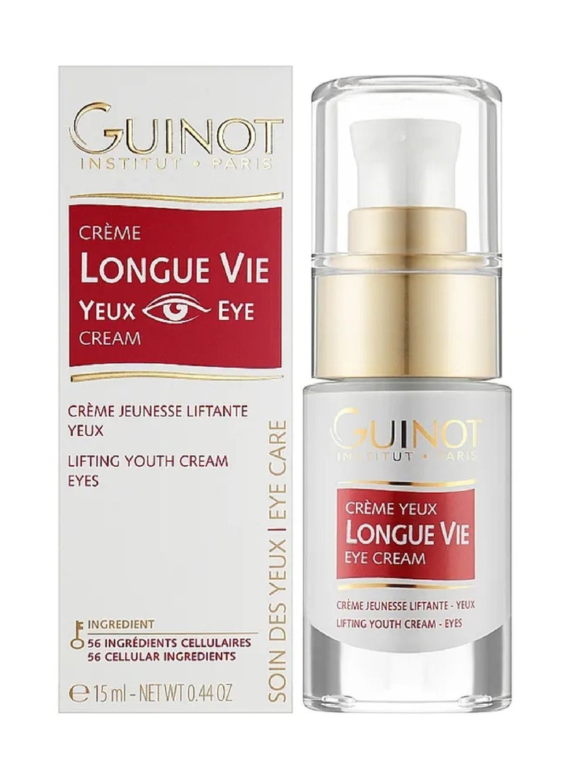 GUINOT - Lifting Youth Eye Cream Reduces Signs of Ageing and Wrinkle Depth, Promotes Cellular Regeneration, 15ml - Image 1