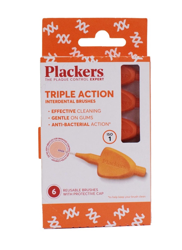Plackers - Triple Action Interdental Brushes ISO Size 1 - Image 1