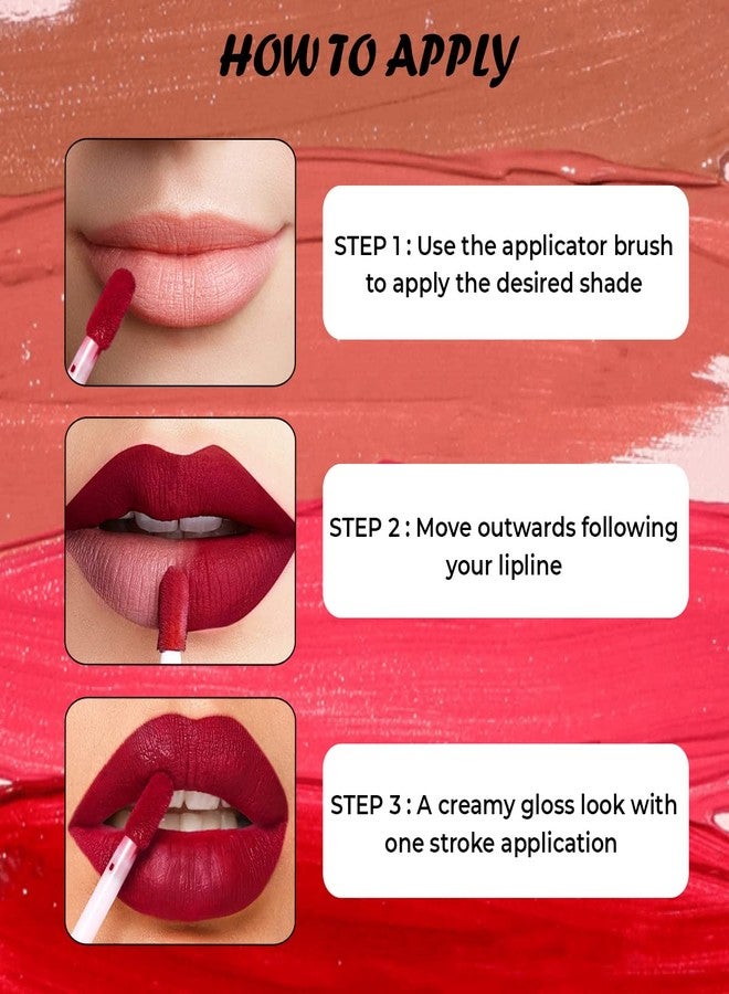 INCOLOR Matte Professional Mini Lip Gloss Waterproof Ultra Smooth Long Lasting Lip Gloss/Liquid Lip Stick for Women 05 - Image 4