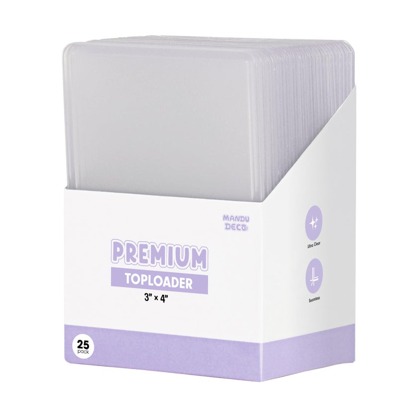 Mandu Deco PVC Free Toploaders for Kpop Album Photocards or Trading Cards, 3" x 4" (Pack of 25) - Image 1