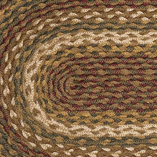 VHC Brands Tea Cabin Jute 8 inch Trivet Log Cabin Country Rustic Lodge Kitchen Tabletop Design, Moss Green and Deep Red - Image 2