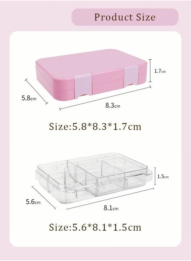 MIXDE Tritan Bento Boxes, BPA FREE Lunch Box for School / Office / Travel 6 Compartments Meal Prep  - Image 2
