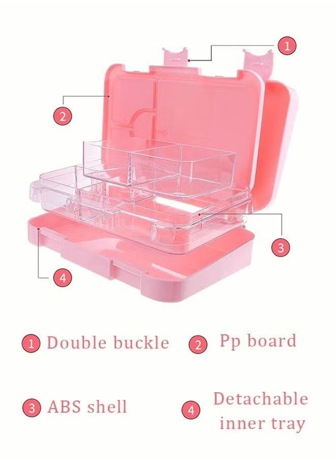 MIXDE Tritan Bento Boxes, BPA FREE Lunch Box for School / Office / Travel 6 Compartments Meal Prep  - Image 4