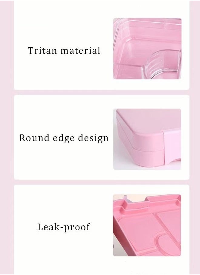 Tritan Bento Boxes, BPA FREE Lunch Box for School / Office / Travel 6 Compartments Meal Prep