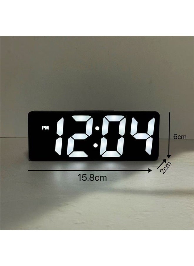 yongsheng Digital Mirror Alarm Clock Black ，Digital Alarm Clock, Electronic Desktop Clock 12/24H Display for Home,Office  - Image 2