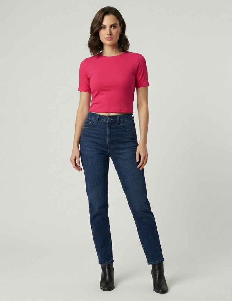 fyltr Women's Ribbed Crop Top – Fitted Top | Half Sleeve | Tops for Women | Women's Westernwear - Image 4