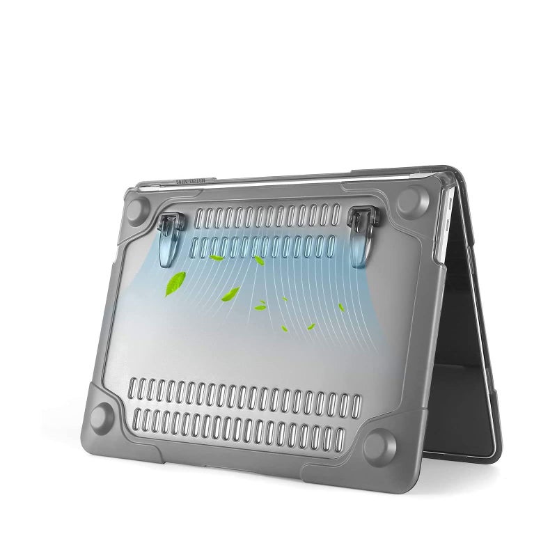 MOSISO Compatible with MacBook Pro 16 inch Case 2020 2019 Release A2141 with Touch Bar & Touch ID, Heavy Duty Plastic Hard Shell Case with Fold Kickstand & Keyboard Cover Skin, Gray - Image 2