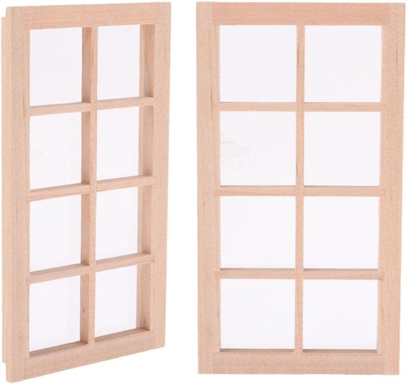 klarako إطار نافذة مصغر غير مطلي بمقياس 1/12 لبيت الدمى klarako2x لغرفة النوم وغرفة المعيشة - Image 1