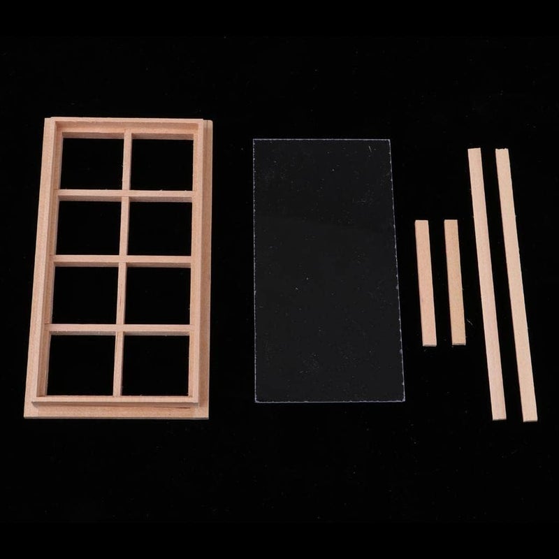 klarako إطار نافذة مصغر غير مطلي بمقياس 1/12 لبيت الدمى klarako2x لغرفة النوم وغرفة المعيشة - Image 3