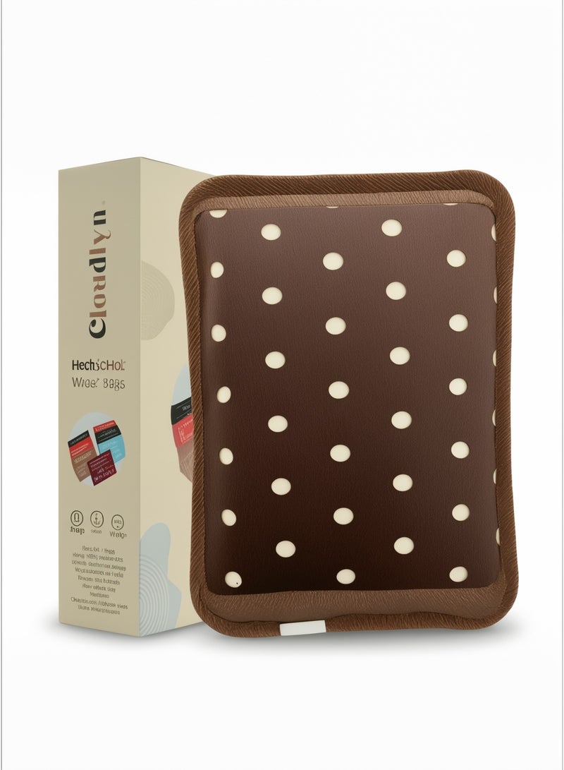 Cloudlyn Rechargeable Hot Water Bag Electric Warm Bottle For Pain Relief  Brown - Image 1
