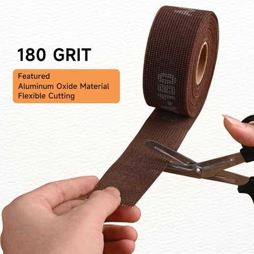 Shineboc 180 Grit Mesh Sandpaper Roll, 1-1/2" x 11 Yard Plumbing Sanding Cloth - Double Side Open Mesh Aluminum Oxide Abrasive Roll for Copper Pipe, Wood and Metal Sanding - Image 3
