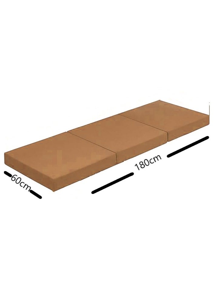 SaharaEG - Foldable Floor Mattress 180x60cm Compressed Memory Foam - Sahara - Image 1