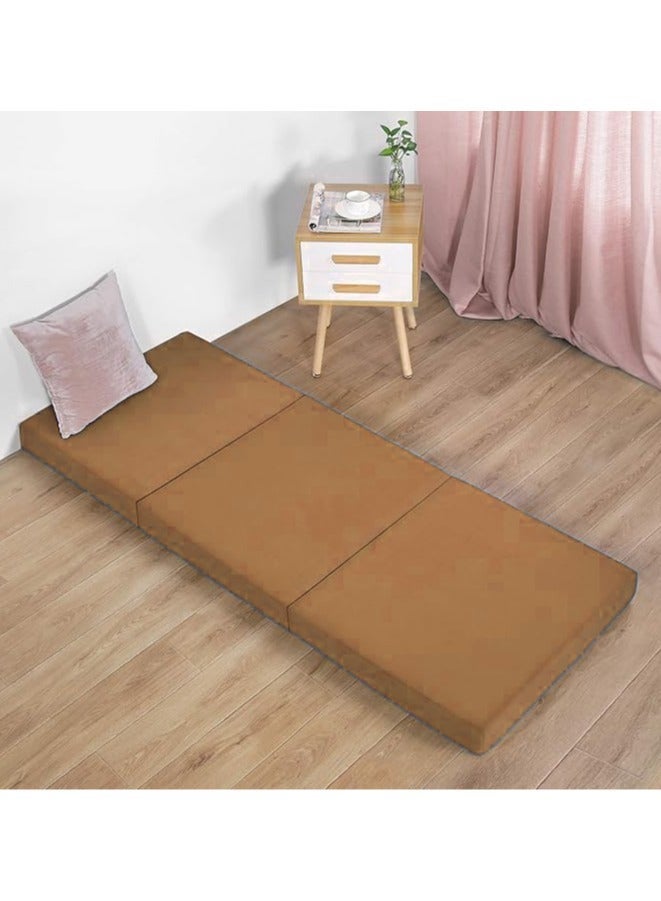 صحاره مرتبة أرضية متعددة الوظائف قابلة للطي، سرير ضيوف محمول للمنزل والسفر والتخييم، تصميم من 3 ألواح مقاس 1.8 م × 60 سم × 10 سم - موفرة للمساحة ومريحة وسهلة التخزين - Image 1