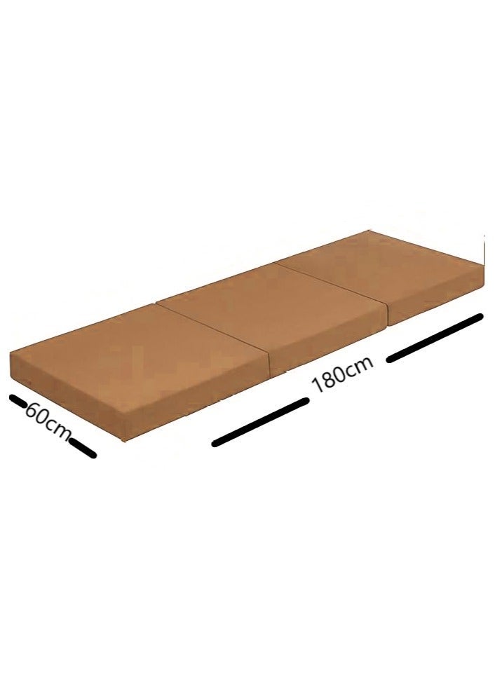 صحاره مرتبة أرضية متعددة الوظائف قابلة للطي، سرير ضيوف محمول للمنزل والسفر والتخييم، تصميم من 3 ألواح مقاس 1.8 م × 60 سم × 10 سم - موفرة للمساحة ومريحة وسهلة التخزين - Image 2