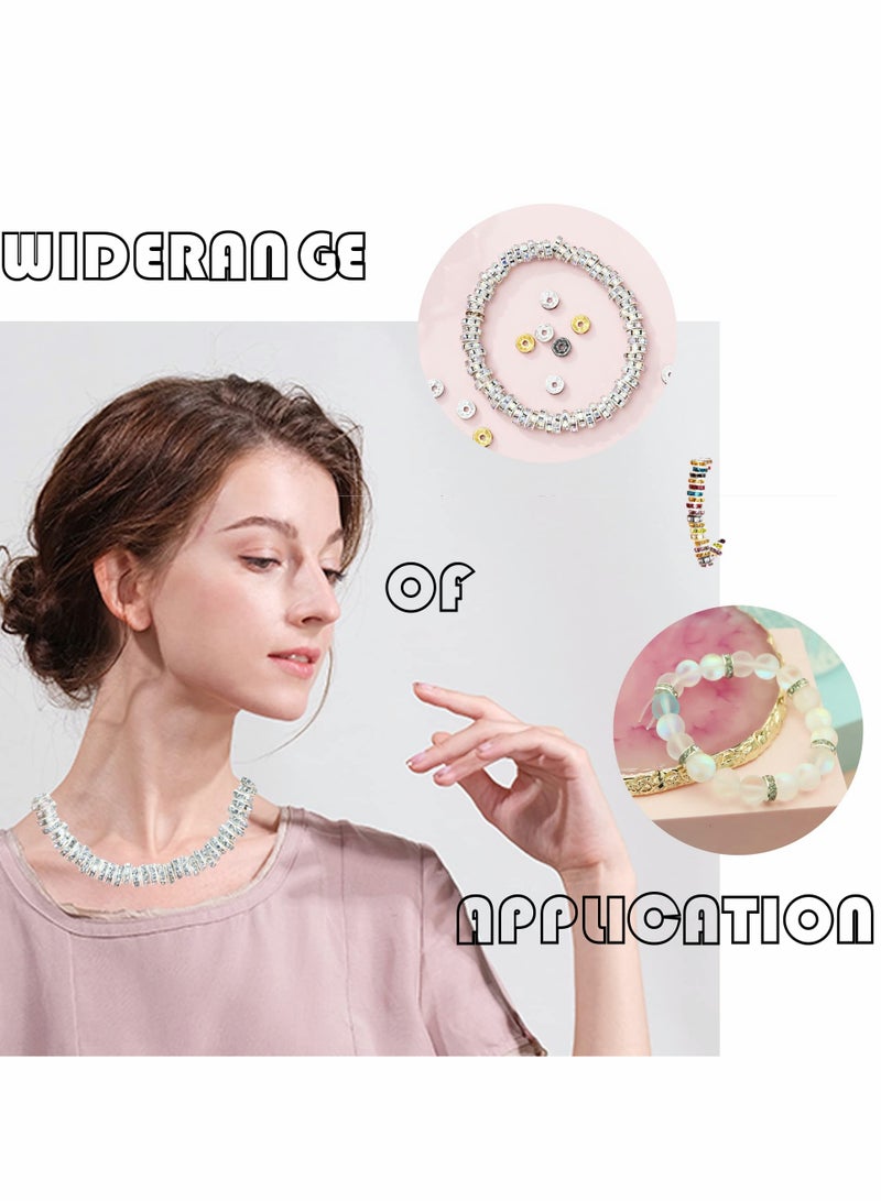 450Pcs 8mm Crystal Spacer Beads, Colorful Rhinestone Charms for Jewelry Making, Necklaces and Bracelets (9 Vibrant Colors) - Image 2