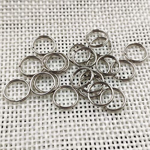 WUBOECE 300 PCS 8mm Metal Split Ring Nickel Plated Small Key Chain Ring Part for Connecting Clasps Charms Links and Ornament Crafts, Silver - Image 3