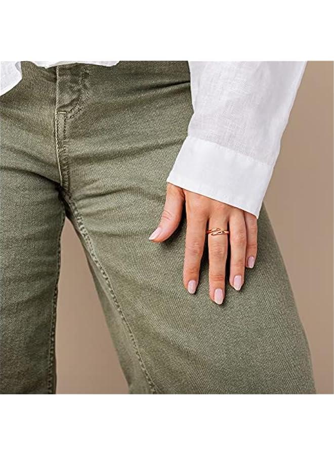 PAVOI 14K Gold Plated Open Twist Eternity Band for Women - Image 2