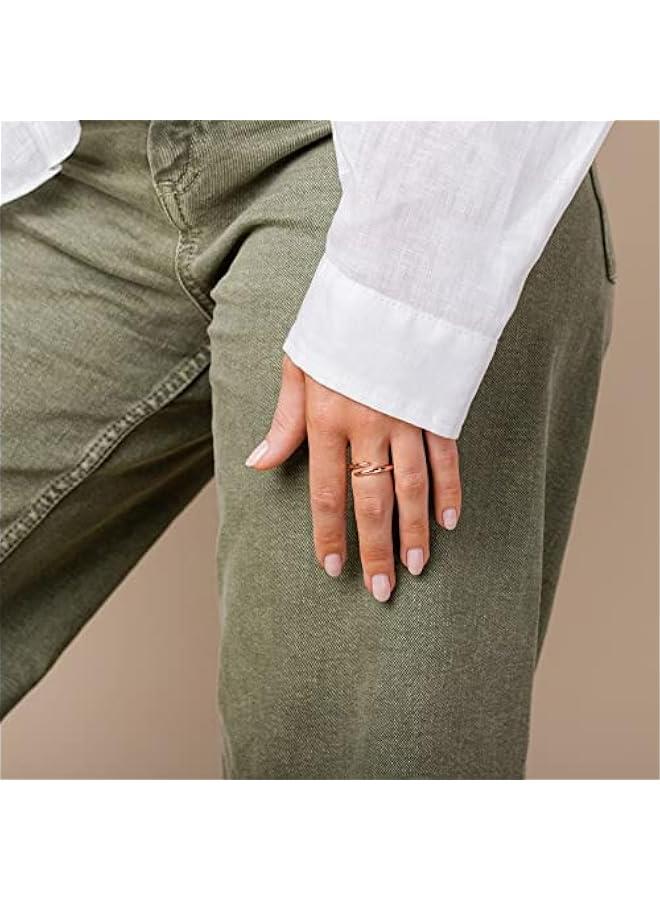 PAVOI 14K Gold Plated Open Twist Eternity Band for Women - Image 4