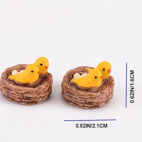 ascension 2 pcs Artificial Mini Birds with Nest Showpiece for Home Living Room Office Restaurant Fairy Garden Decoration Bird Figurines Bird Statues Mini Cute Bird Figures Toys - Image 5