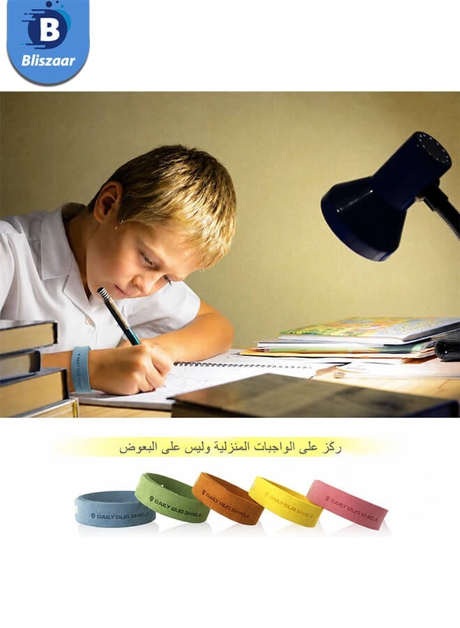 بليزار عبوة 20 قطعة سوار طارد للبعوض والحشرات، أساور طبيعية خالية من ديت (DEET) آمنة للأطفال والبالغين، مقاومة للماء للاستخدام الداخلي والخارجي، حماية 72 ساعة لكل سوار - Image 4