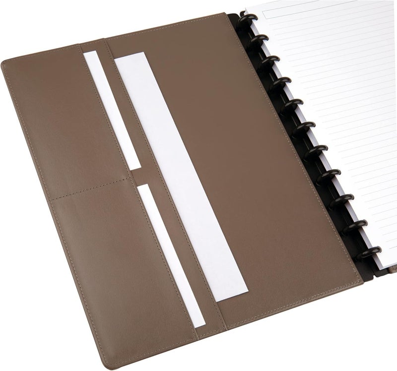 TUL ® Discbound Notebook With Pebbled Leather Cover, Letter Size, Narrow Ruled, 60 Sheets, Rose Gold - Image 3