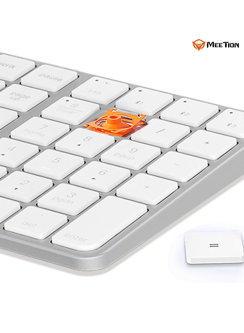 Meetion كيبورد ميتيون كامل المفاتيح 2.4G وبلوتوث بثلاثة أوضاع ikey K230 مفاتيح مقصية مع تخطيط كامل بحجم 109 مفتاح كيبورد لاسلكي فائق النحافة ثنائي الوضع - Image 4
