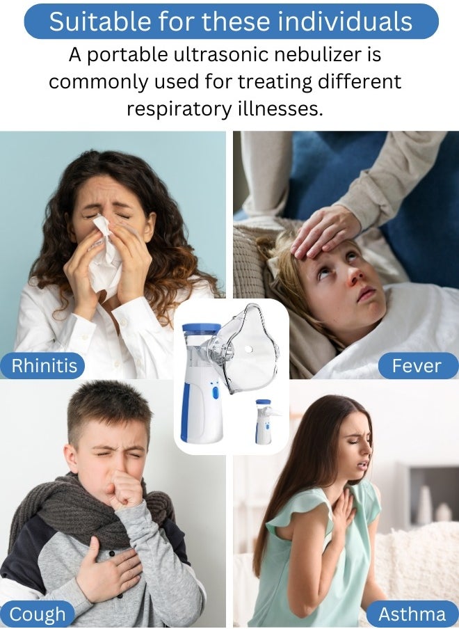 BORTONY Nebulizer Portable Mini Vaporizers Handheld Medical Atomizer for Adults Children Outdoor Travel Ultrasonic Nebulizer Steam Inhaler Pocket Size  - Image 2