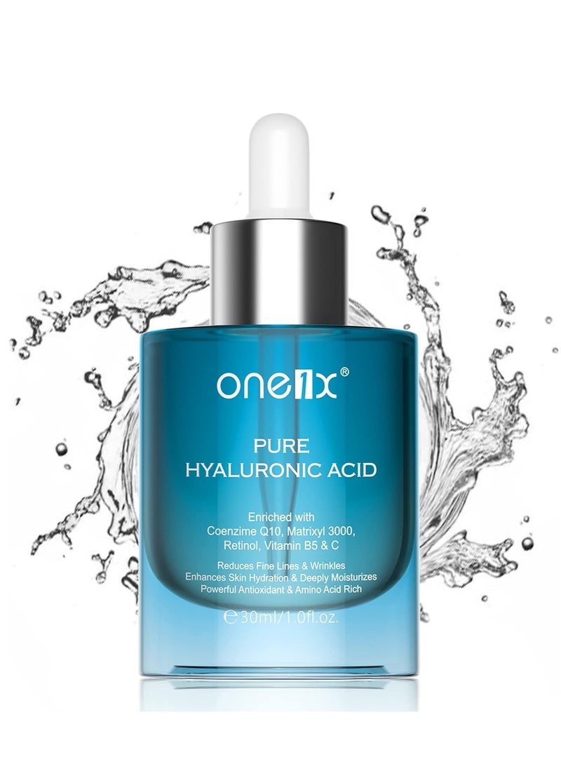 one1x - Hyaluronic Acid Serum for Face with Vitamin C B5 and Retinol, Hydrating Face Serum for Dry Skin Deep Moisture, Anti-Aging Skin Care Serums 30ml - Image 1